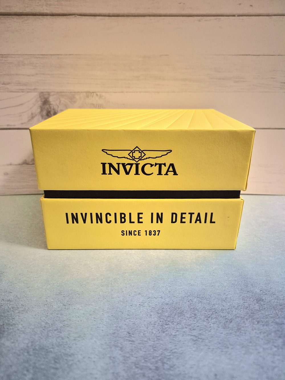 Invicta Yellow Watch Presentation Box with Black Logo